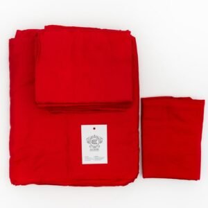 Red Plain Single Bedding Set