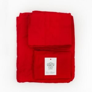 Red Plain Single Bedding Set